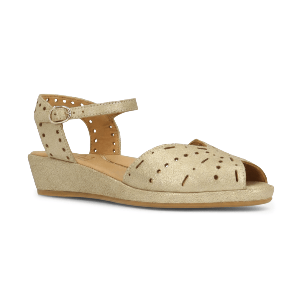 L'Amour Des Pieds Women's Brenn Gold Stardust Suede