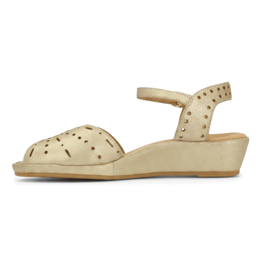 L'Amour Des Pieds Women's Brenn Gold Stardust Suede