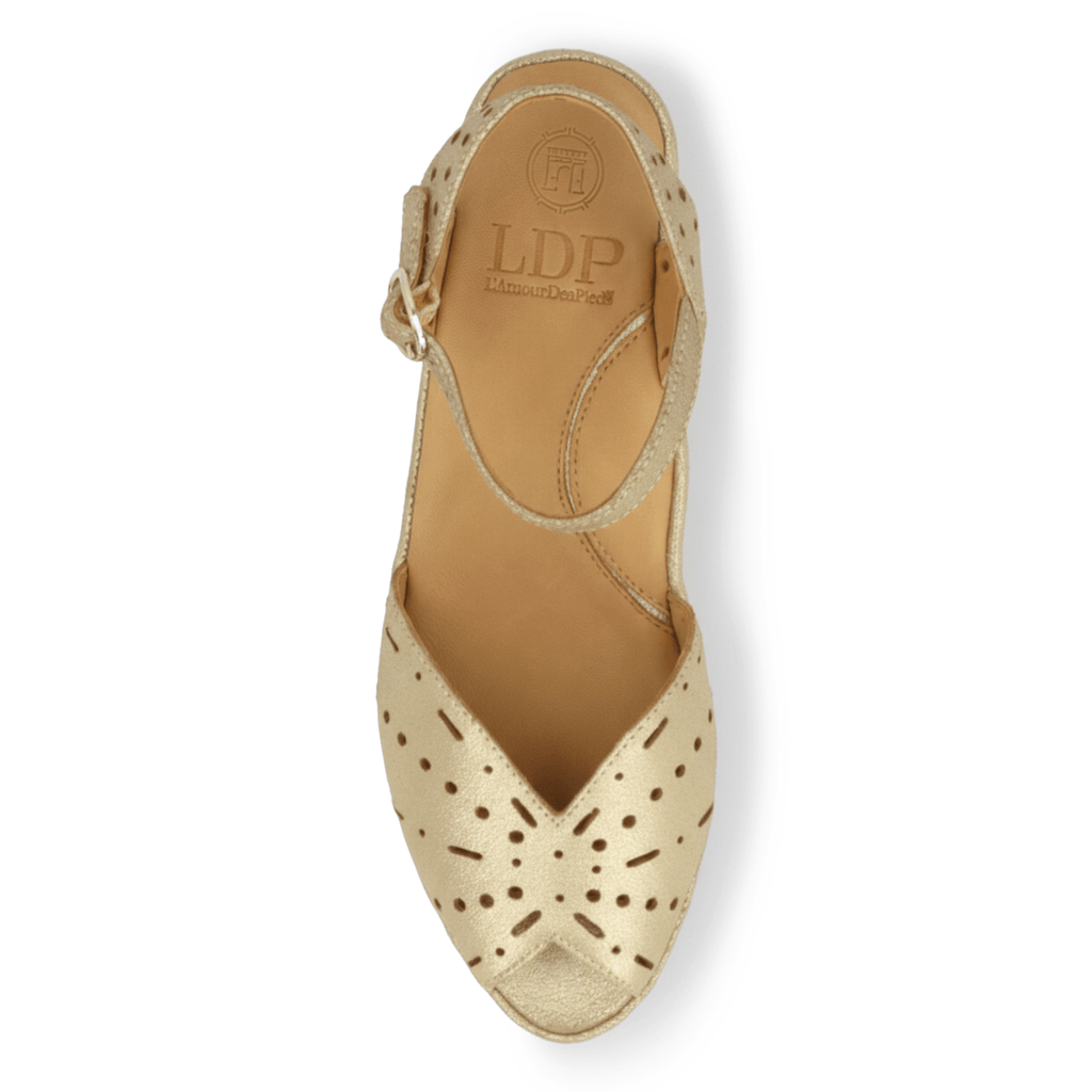 L'Amour Des Pieds Women's Brenn Gold Stardust Suede