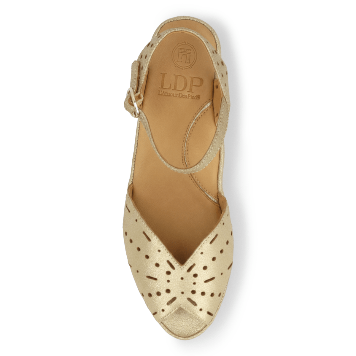 L'Amour Des Pieds Women's Brenn Gold Stardust Suede
