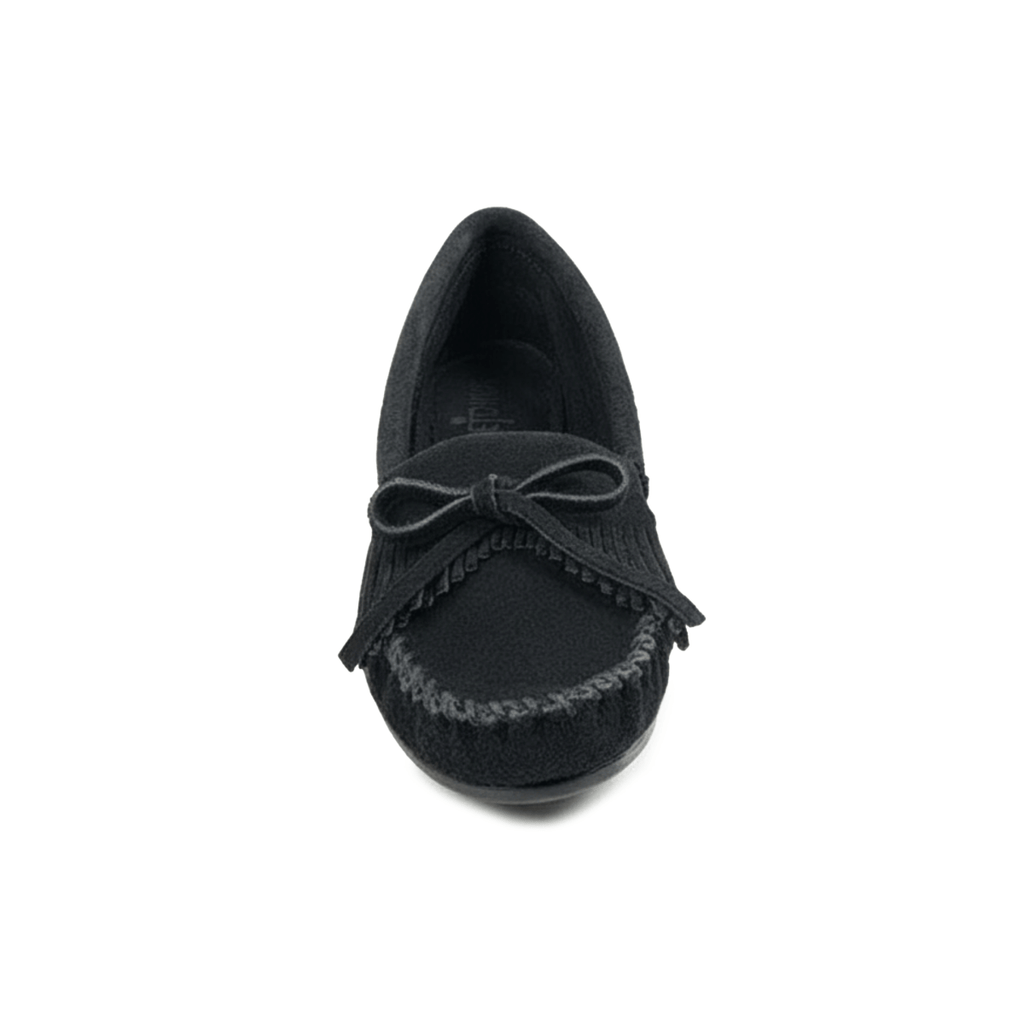 Minnetonka Women's 400 Kilty Hardsole Black Suede