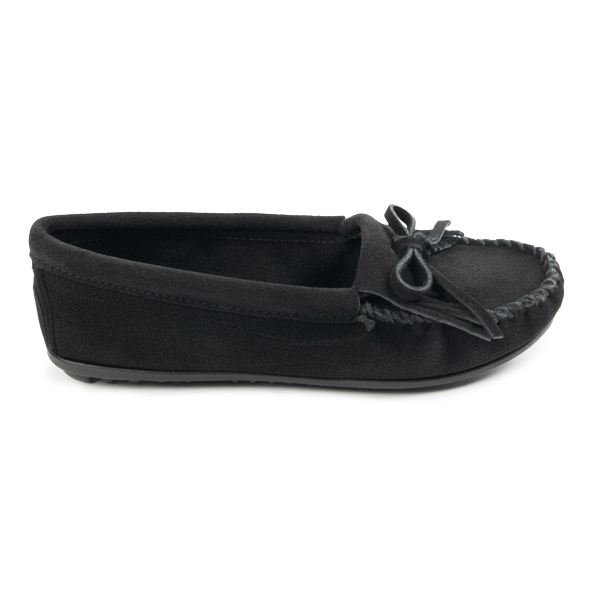 Minnetonka Women's 400 Kilty Hardsole Black Suede