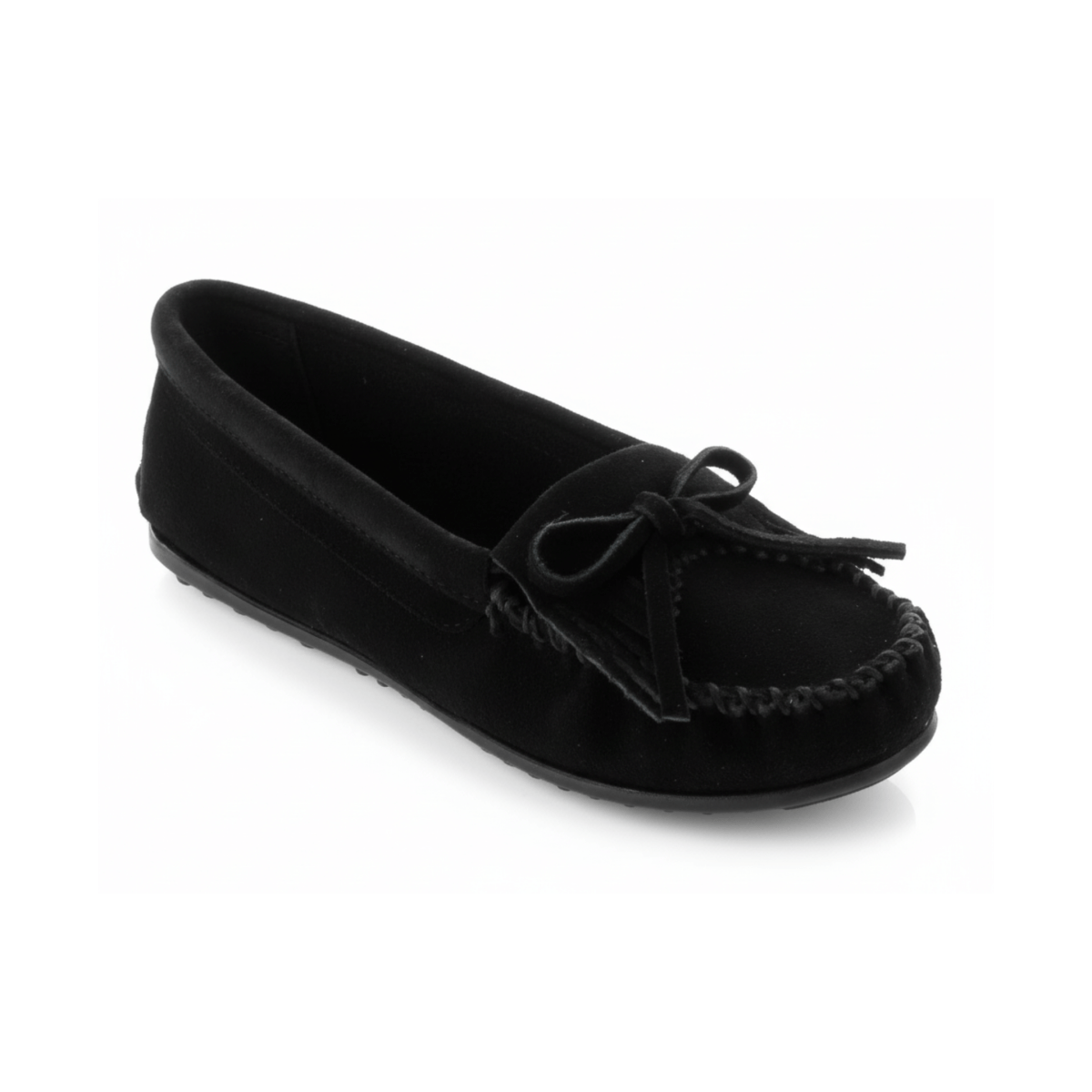 Minnetonka Women's 400 Kilty Hardsole Black Suede