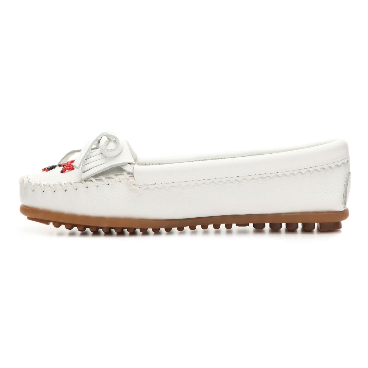 Minnetonka Women's 604 Thunderbird II White Beaded Moc