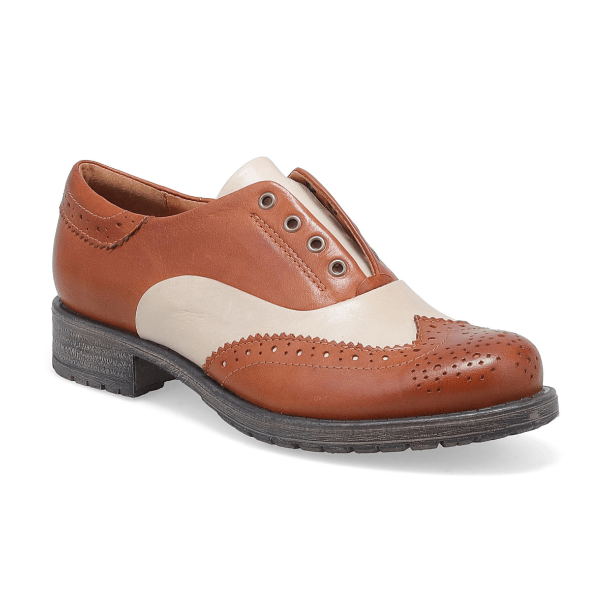 Miz Mooz Women's Peabody Brandy/Cream Leather