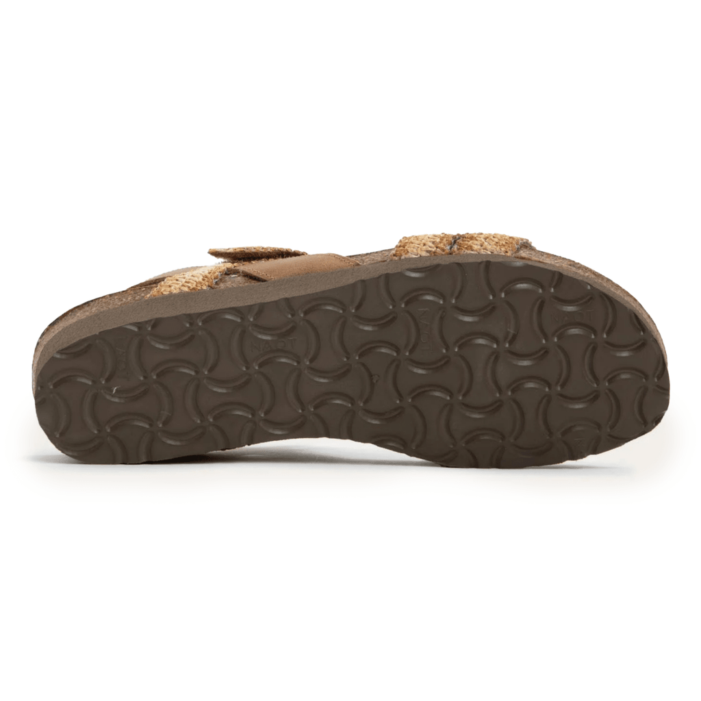 Naot Women's Kayla Latte Brown Leather/Latte/Ivory Raffia
