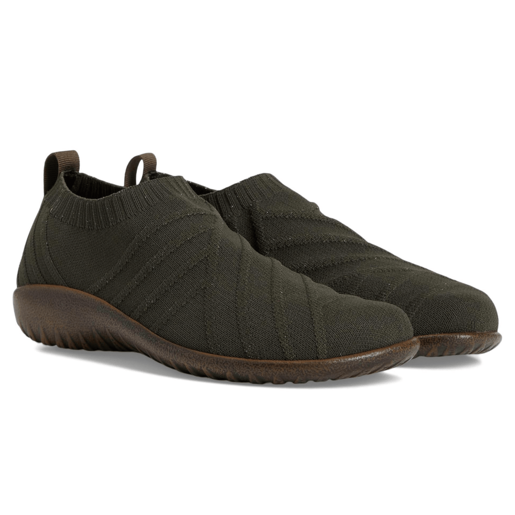 Naot Women's Okahu Olive/Gold Sparkle Knit