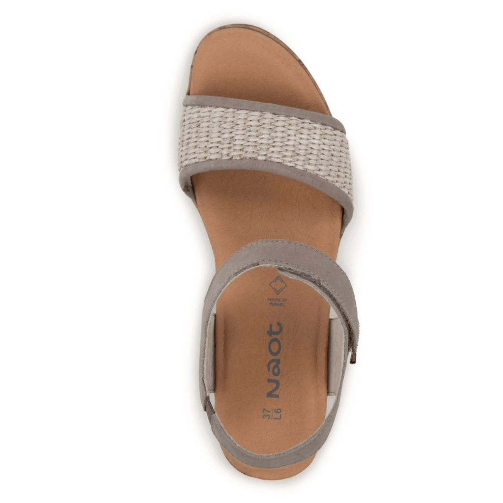 Naot Women's Summer Raffia Stone Nubuck/Sand Raffia
