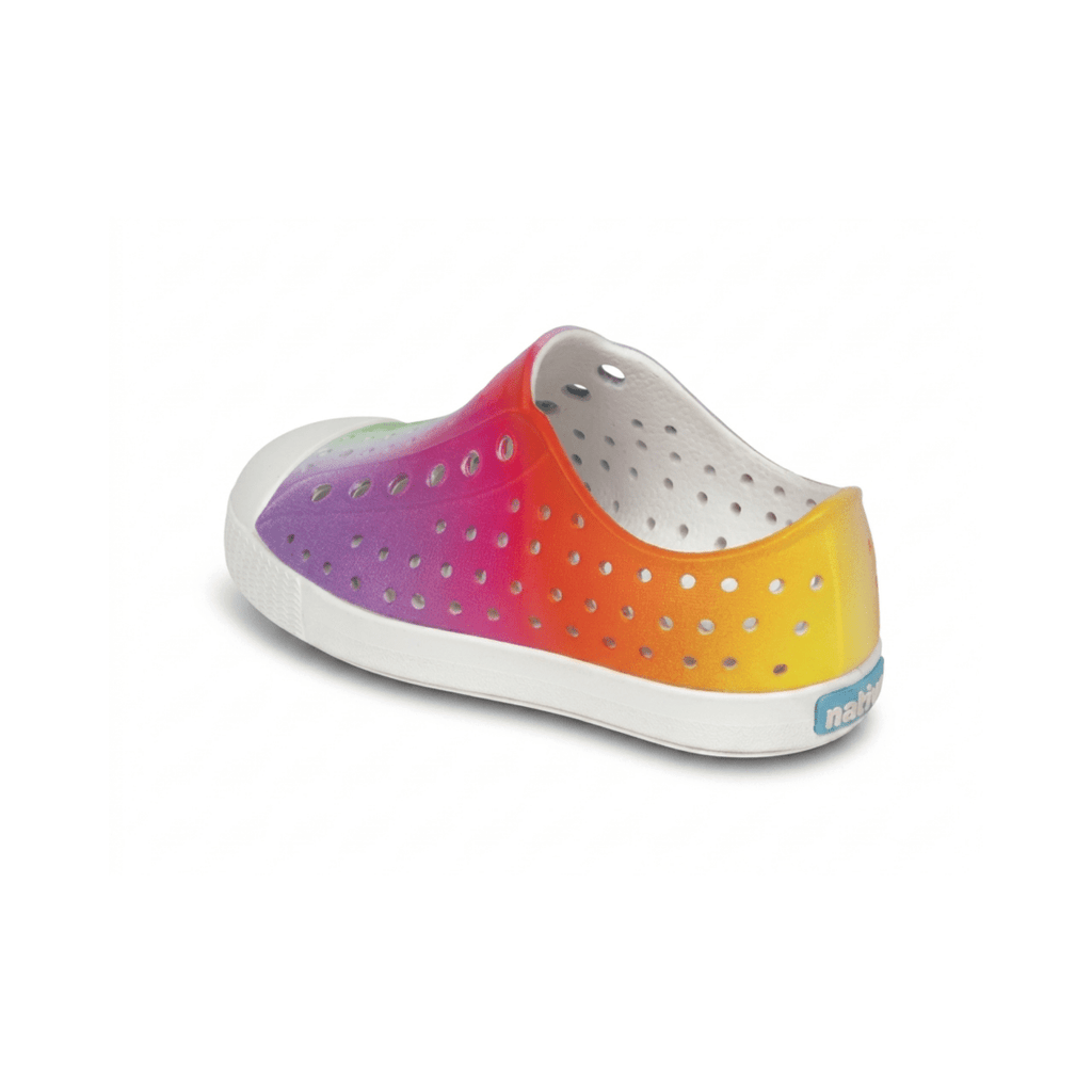 Native Toddlers Jefferson Print Shell White/Rainbow Spray