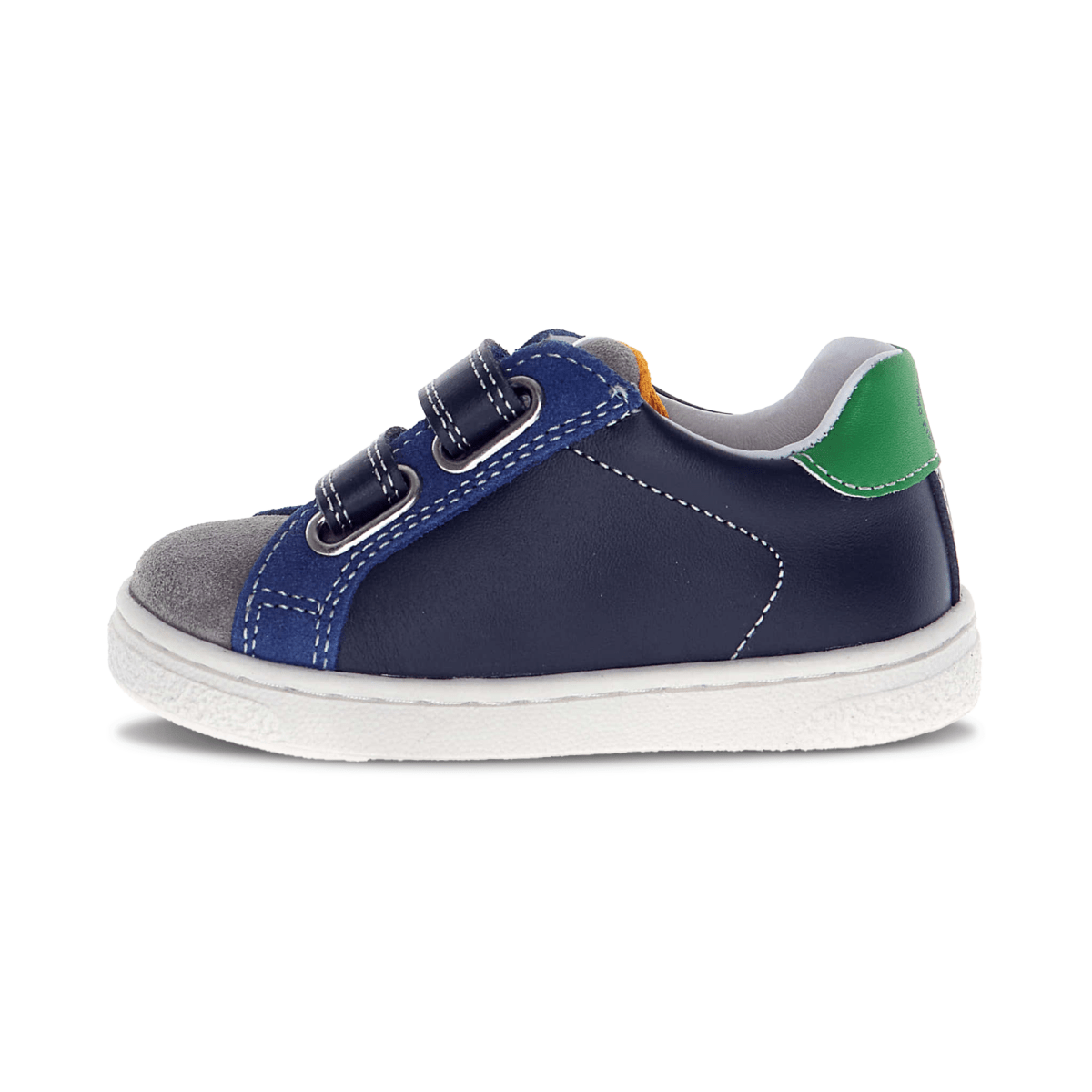 Naturino Boys Pinn VL Navy/Grey/Orange/Green Leather