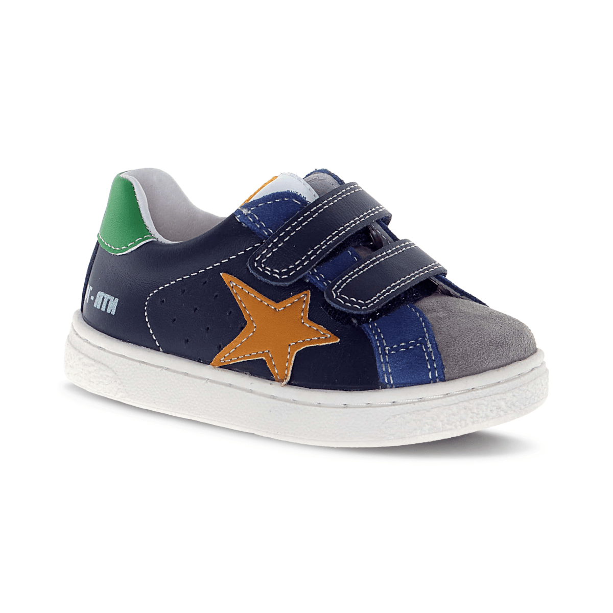 Naturino Boys Pinn VL Navy/Grey/Orange/Green Leather