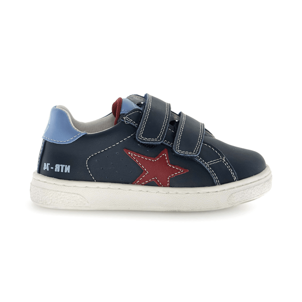 Naturino Boys (Sizes 27-31) Pinn VL Navy/Light Blue/Red Star Leather