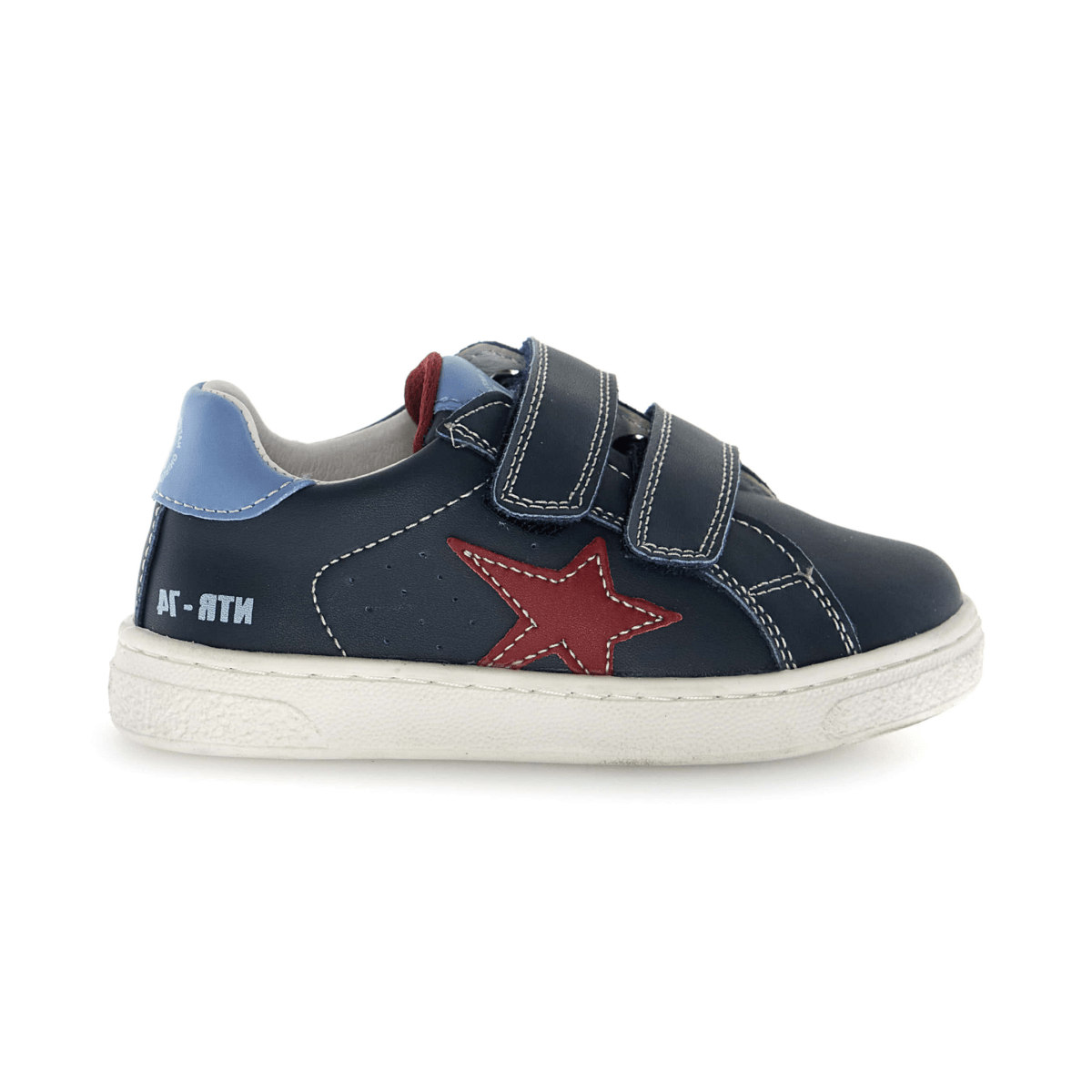Naturino Boys (Sizes 27-31) Pinn VL Navy/Light Blue/Red Star Leather
