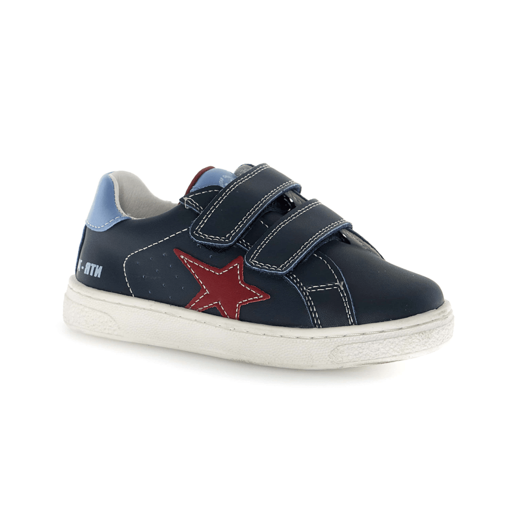 Naturino Boys (Sizes 27-31) Pinn VL Navy/Light Blue/Red Star Leather