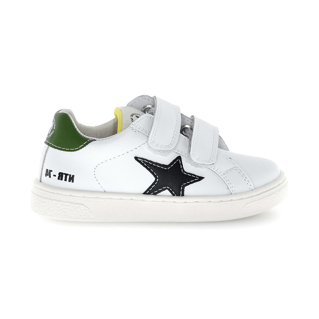 Naturino Boys (Sizes 27-31) Pinn VL White Leather/Navy Star