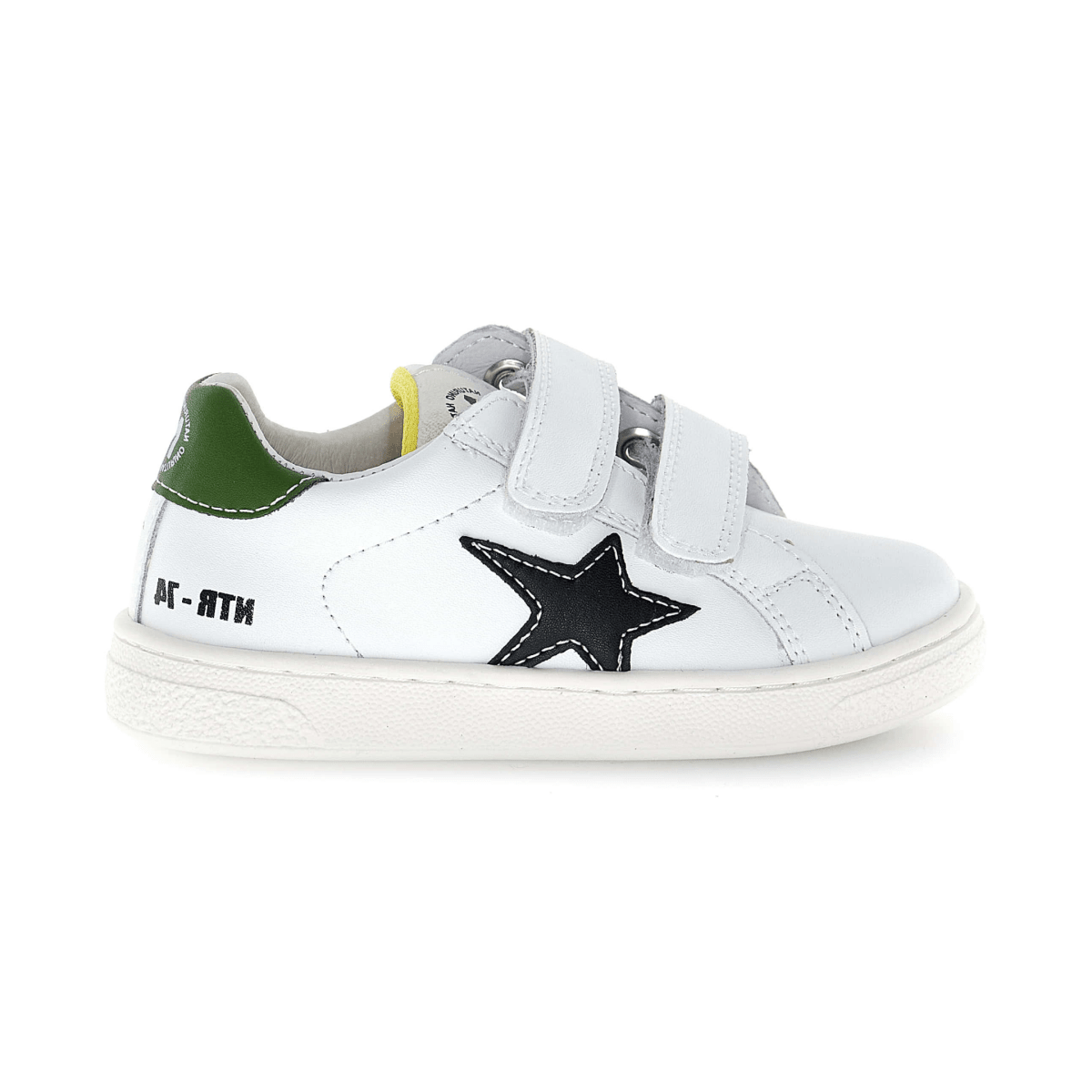 Naturino Boys (Sizes 27-31) Pinn VL White Leather/Navy Star