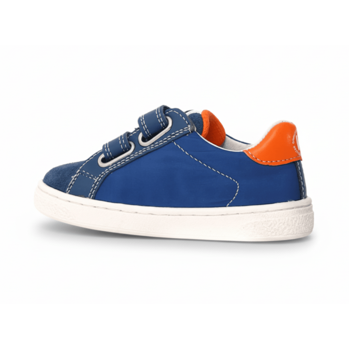 Naturino Boys (Sizes 27-32) Pinn VL Blue Nylon/Orange/White Star/Blue Suede