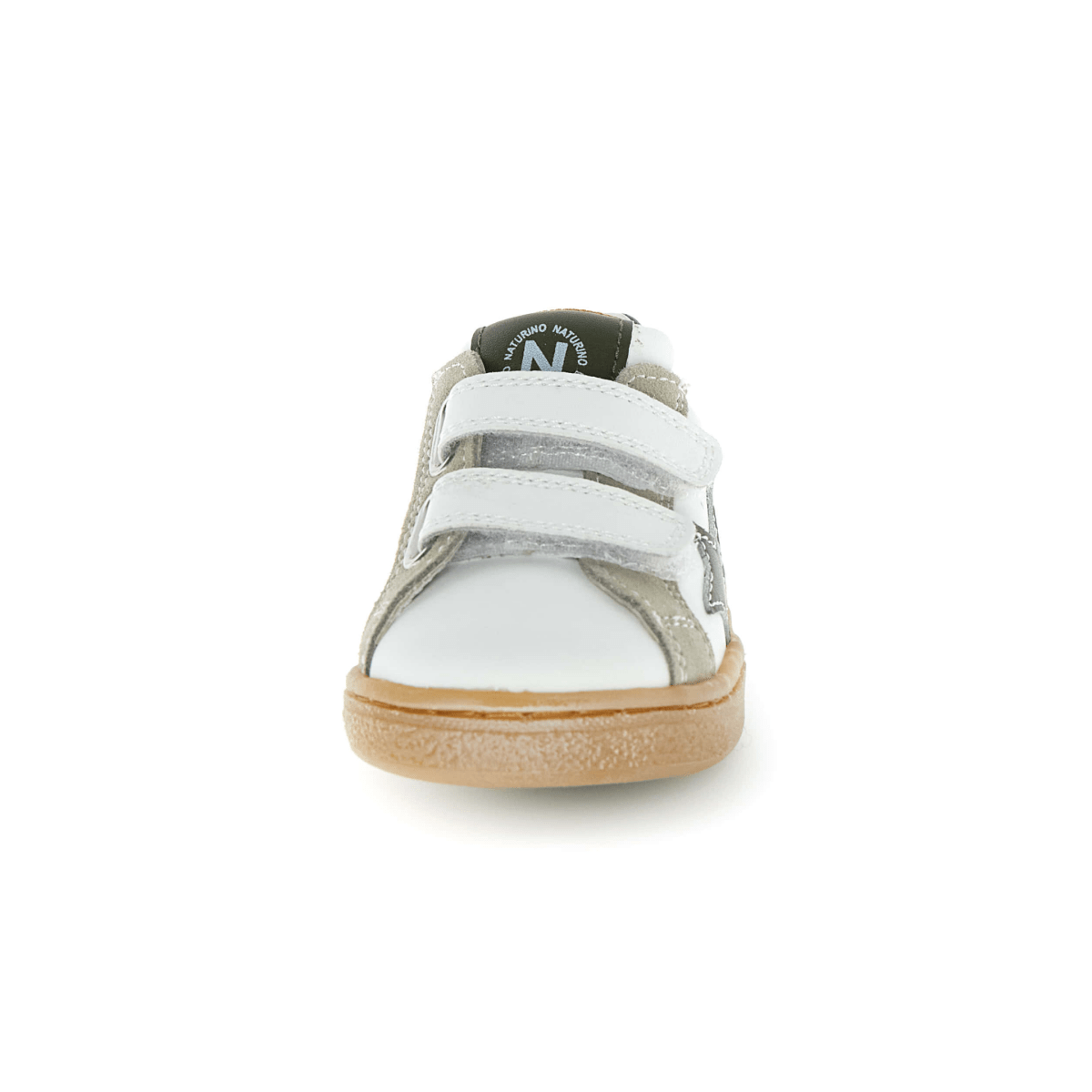 Naturino Boys (Sizes 27-32) Pinn VL White/Grey/Navy Star Leather