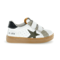 Naturino Boys (Sizes 27-32) Pinn VL White/Grey/Navy Star Leather