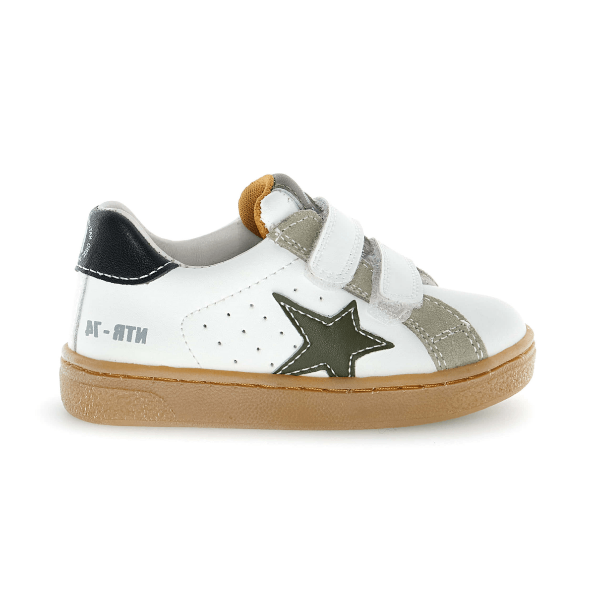 Naturino Boys (Sizes 27-32) Pinn VL White/Grey/Navy Star Leather