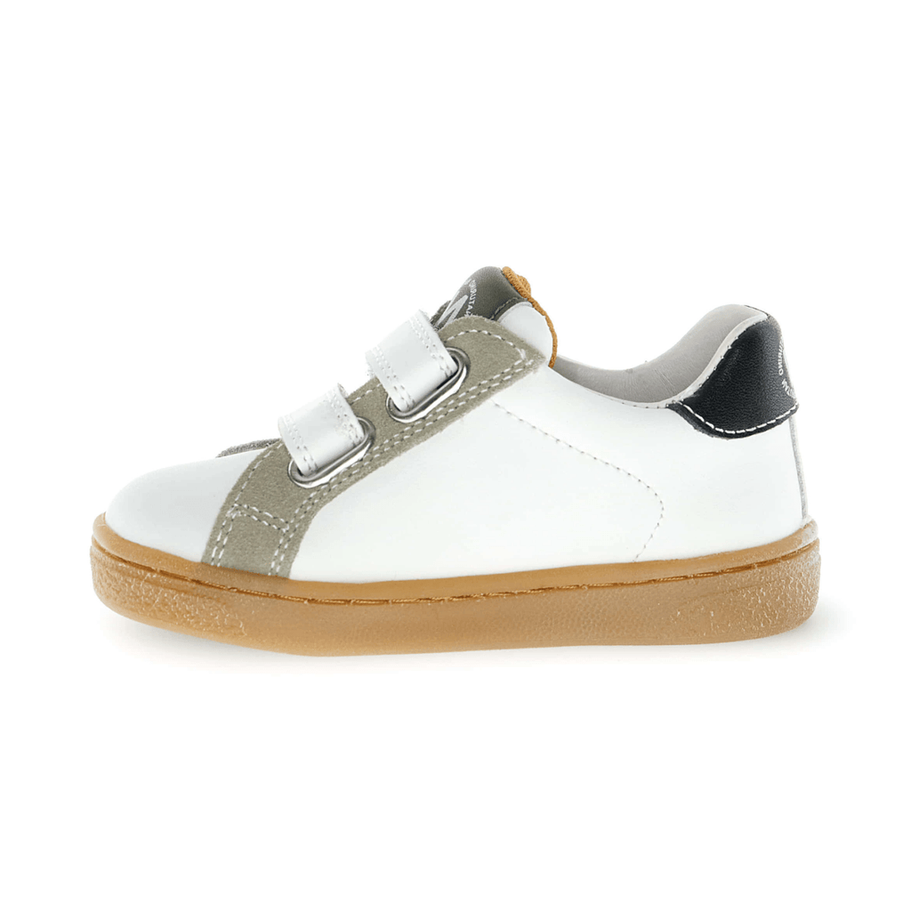Naturino Boys (Sizes 27-32) Pinn VL White/Grey/Navy Star Leather