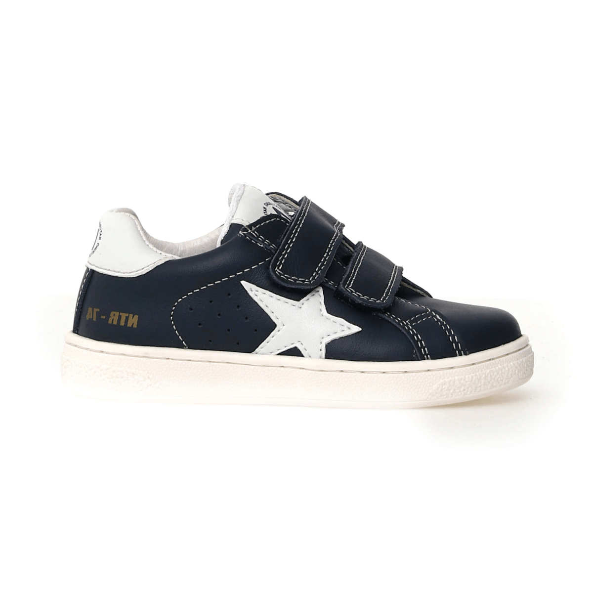 Naturino Boys (Sizes 28-32) Pinn VL White Star/Navy Leather