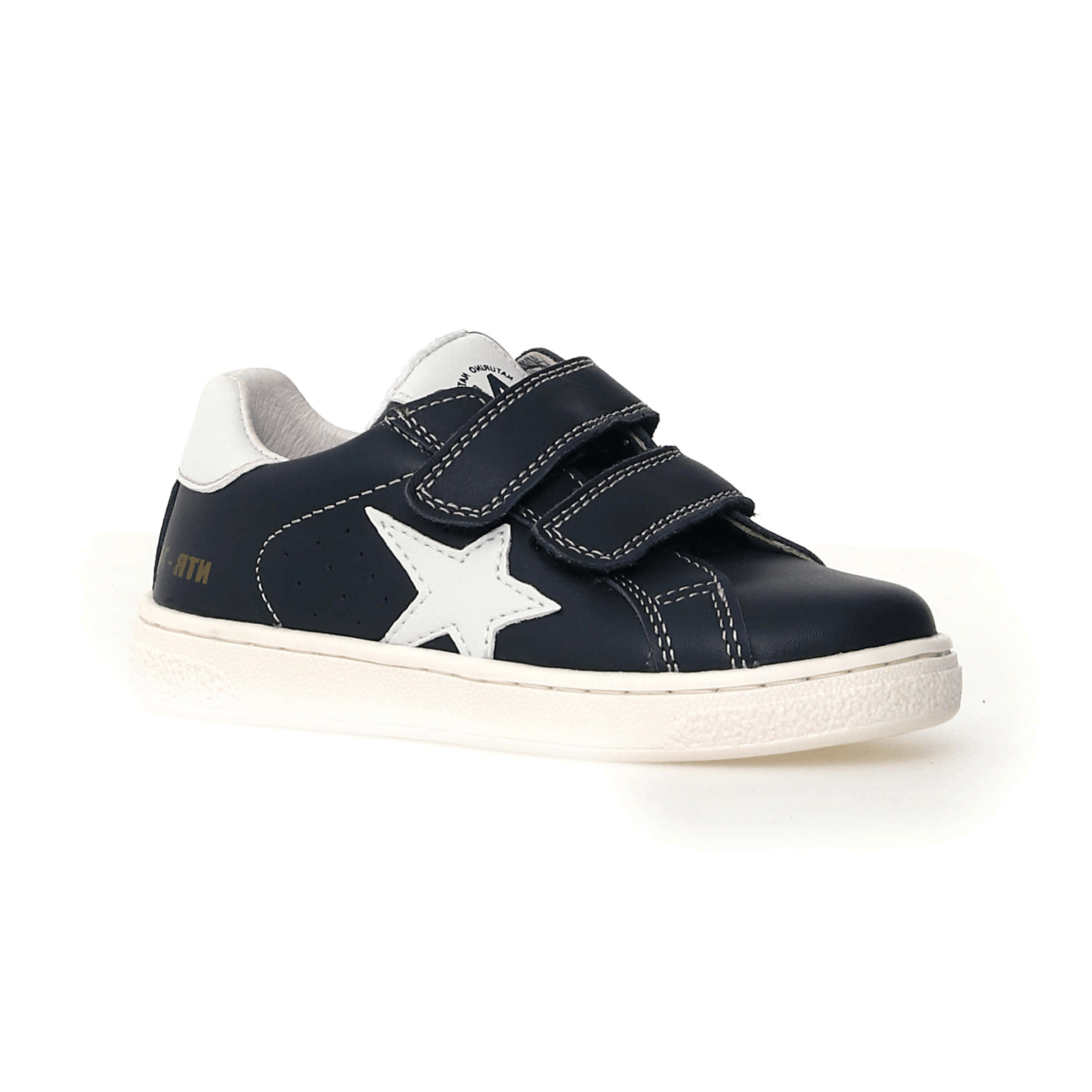 Naturino Boys (Sizes 28-32) Pinn VL White Star/Navy Leather
