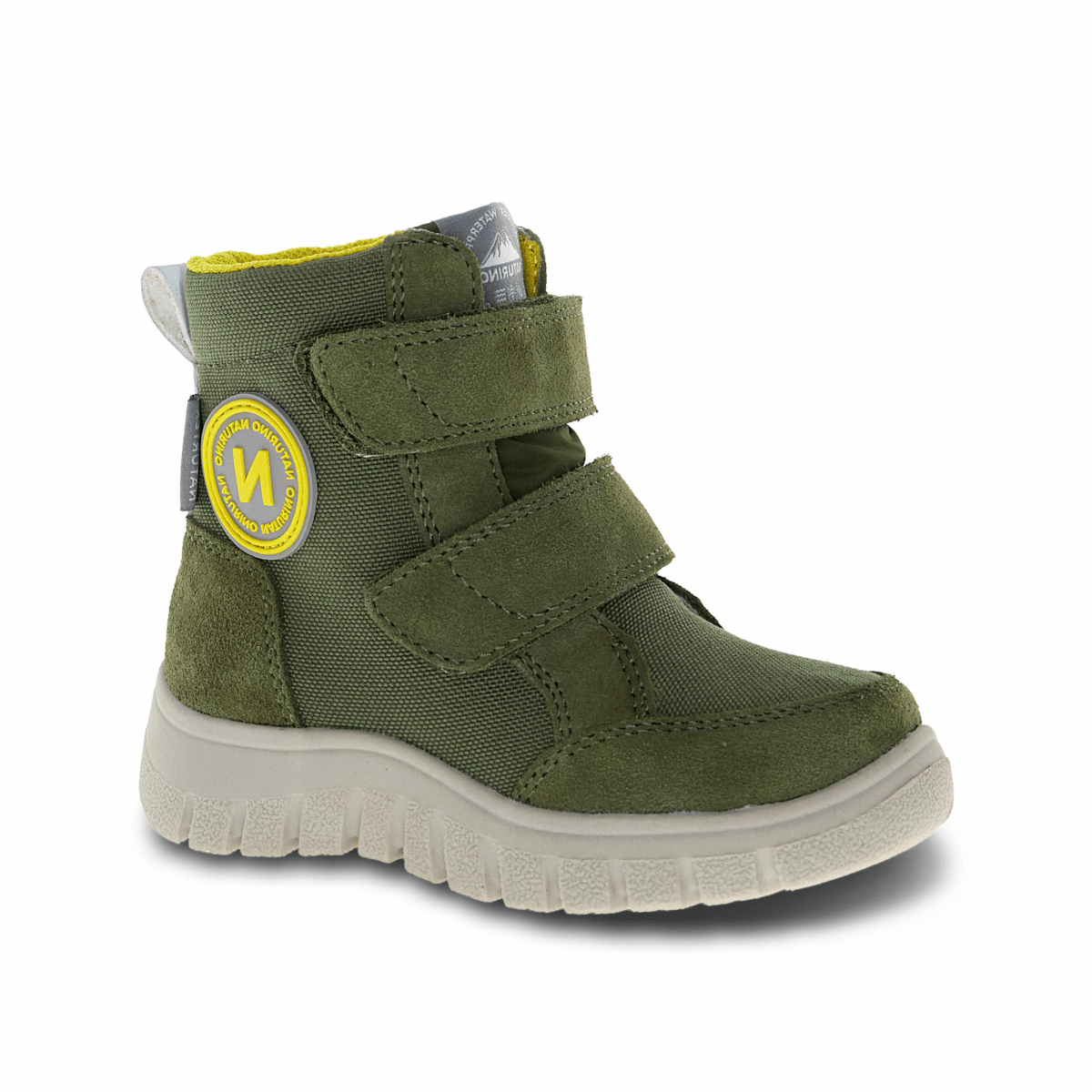 Naturino Boys (Sizes 28-35) Geminae 3 VL Military Green/Yellow Waterproof