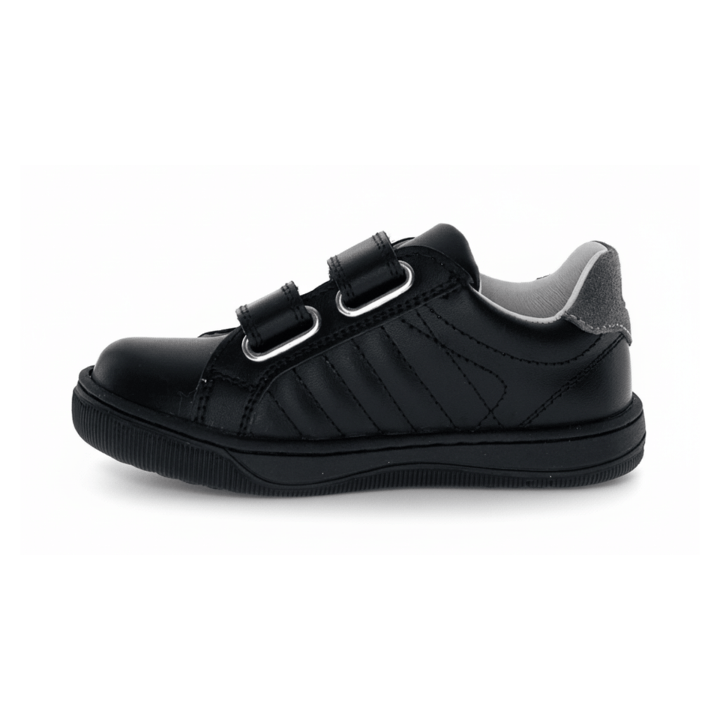 Naturino Boys (Sizes 33-38) Nume VL 02 Black Leather/Black Suede