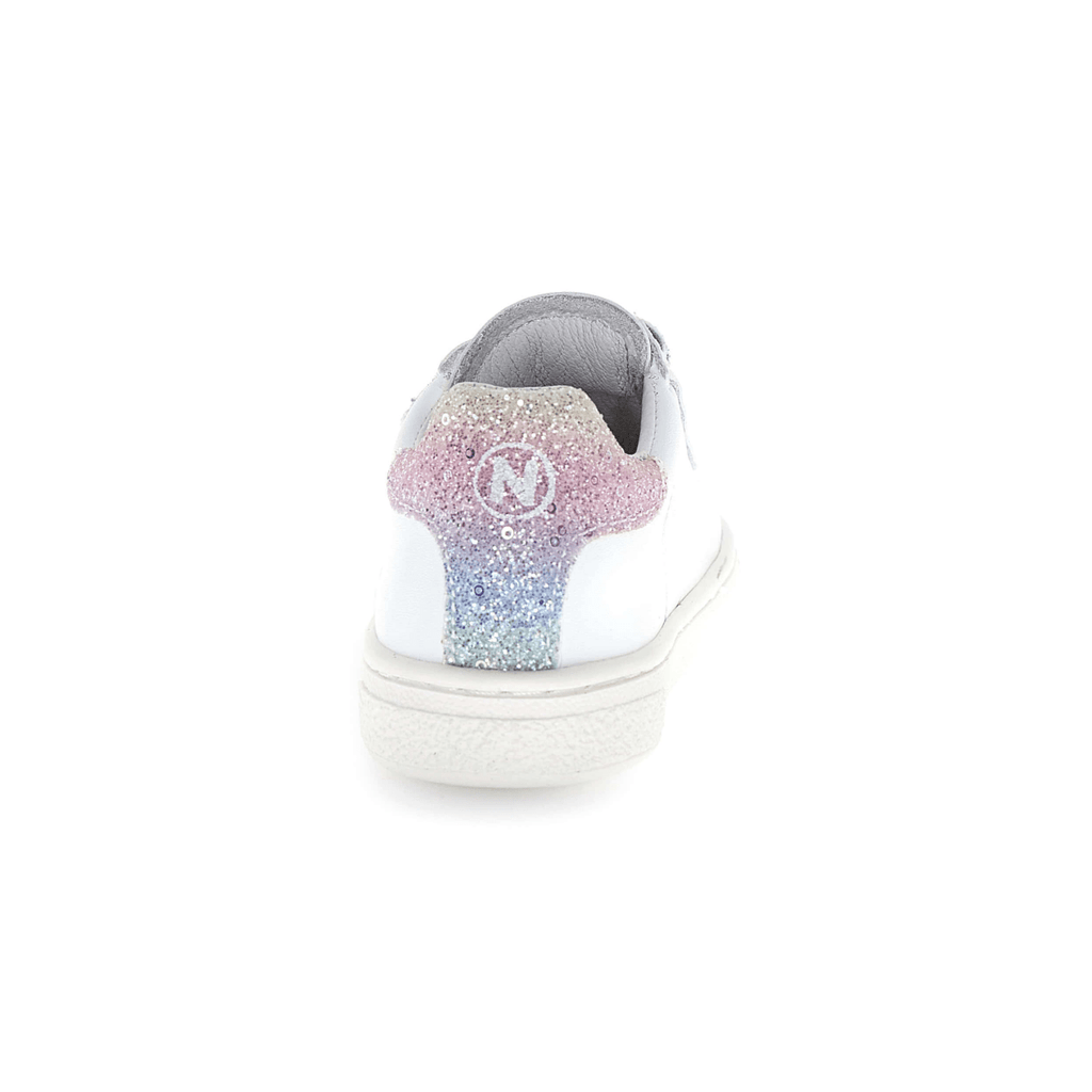 Naturino Girls (Sizes 27-31) Hasselt 2 VL White Leather/Blue/Pink Glitter