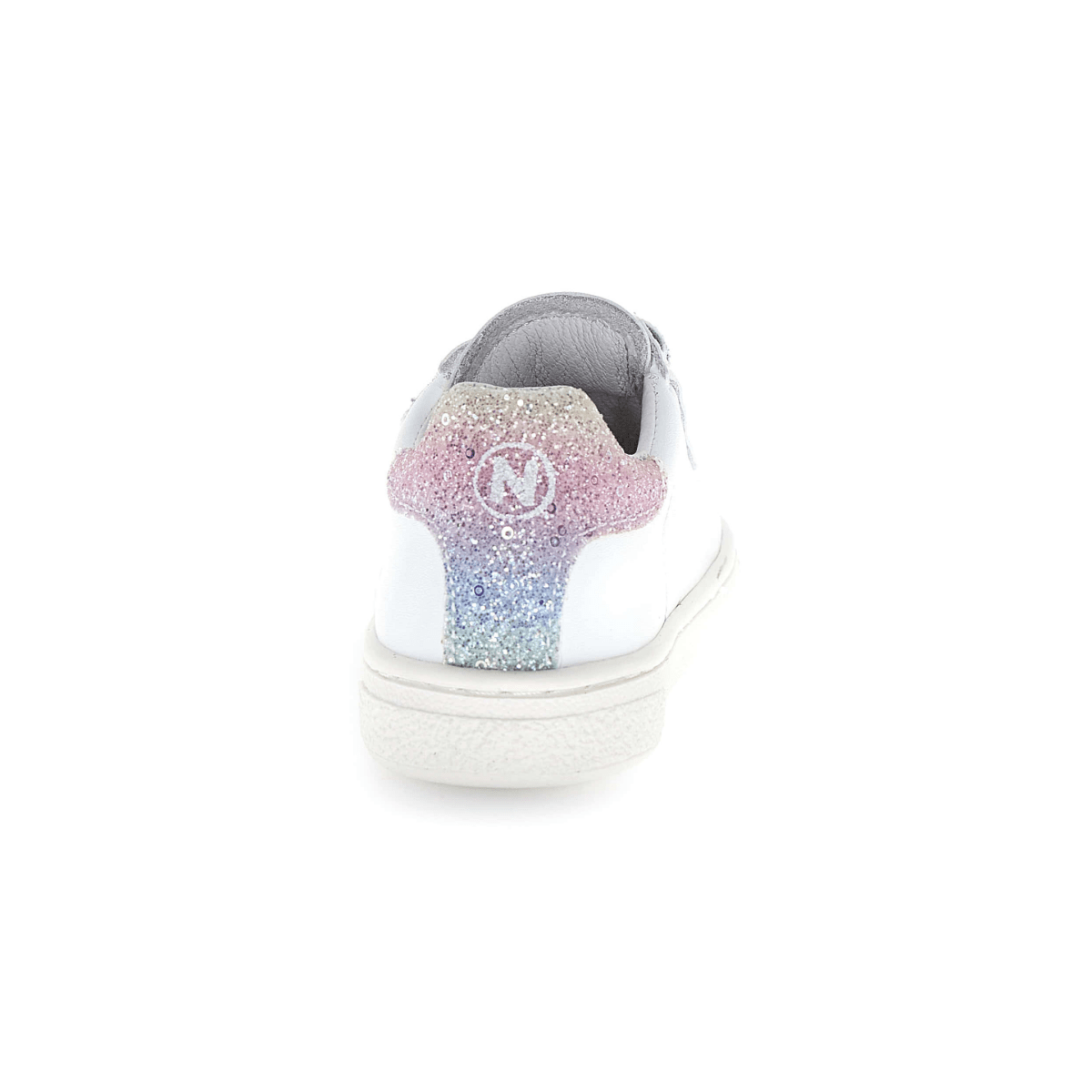 Naturino Girls (Sizes 27-31) Hasselt 2 VL White Leather/Blue/Pink Glitter