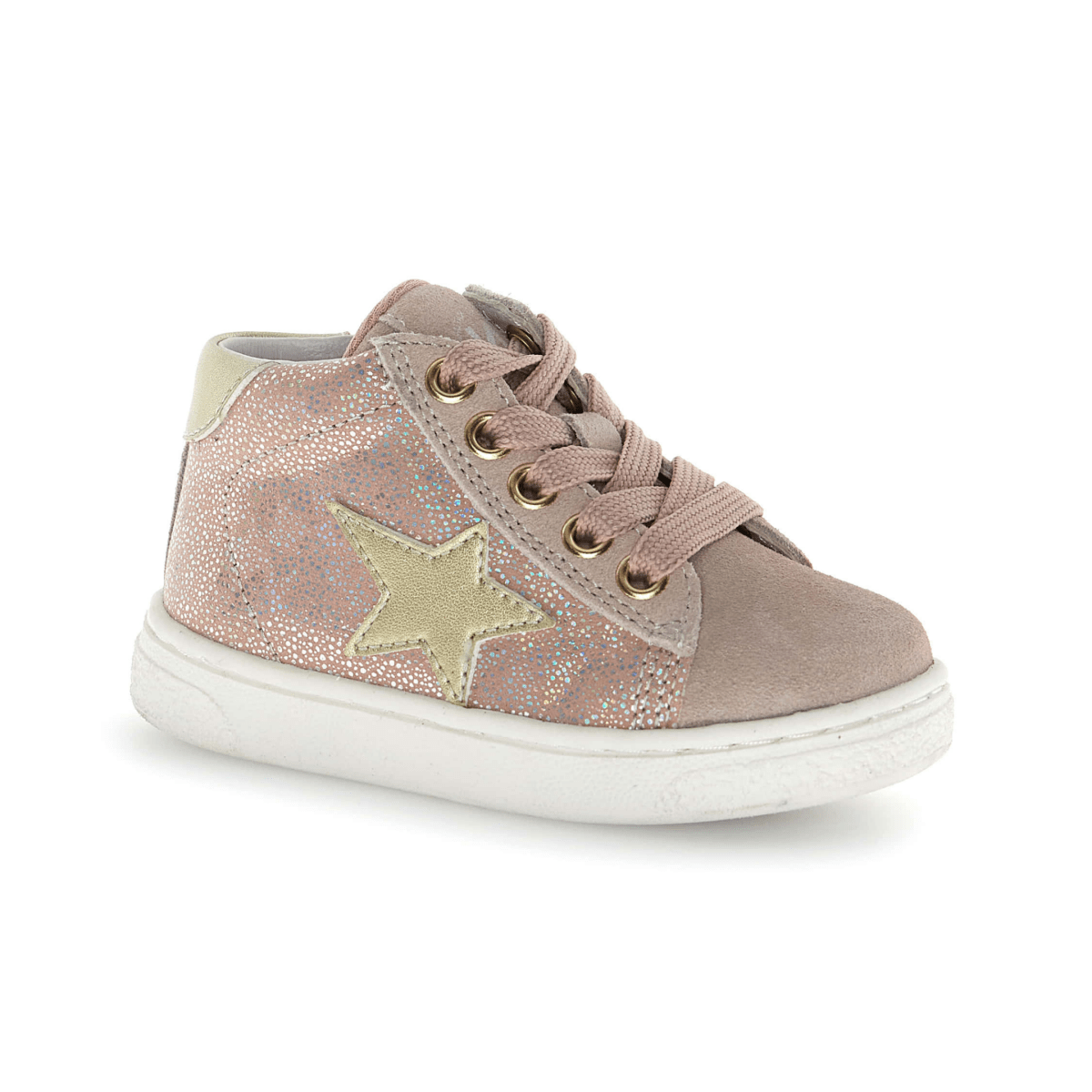Naturino Girls (Sizes 27-32) Pinn High Zip Irridescent/Pink/Rose Gold