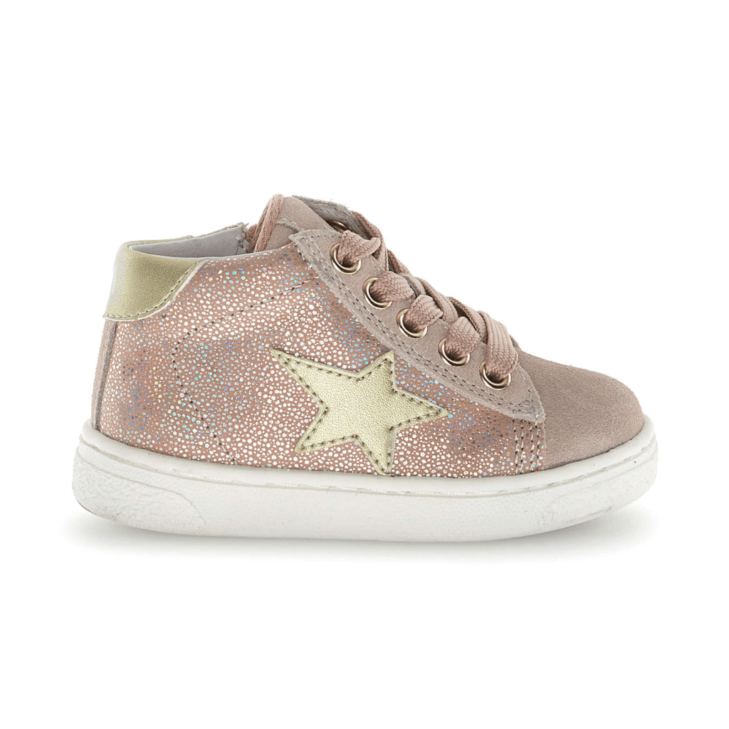 Naturino Girls (Sizes 27-32) Pinn High Zip Irridescent/Pink/Rose Gold