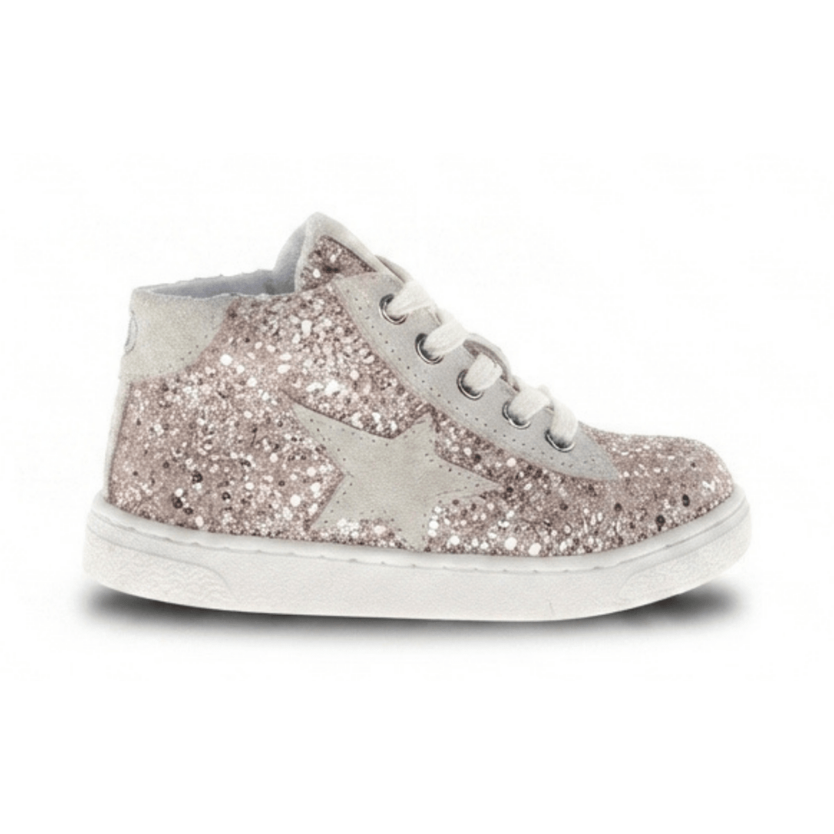 Naturino Girls (Sizes 27-32) Pinn High Zip Silver Glitter