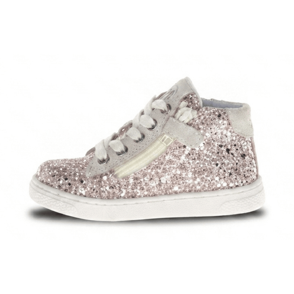 Naturino Girls (Sizes 27-32) Pinn High Zip Silver Glitter