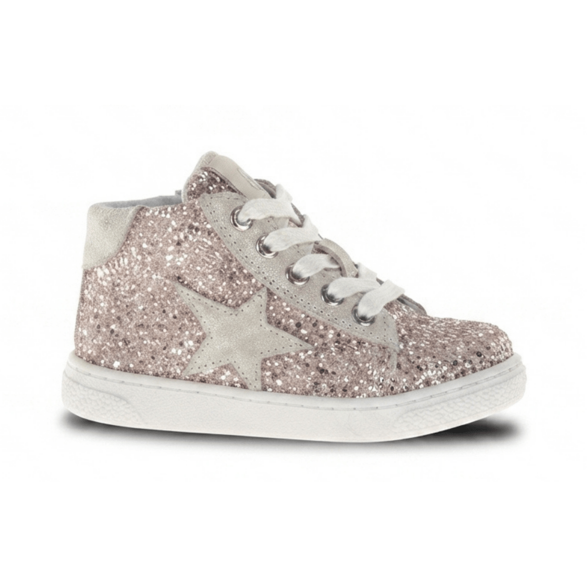 Naturino Girls (Sizes 27-32) Pinn High Zip Silver Glitter