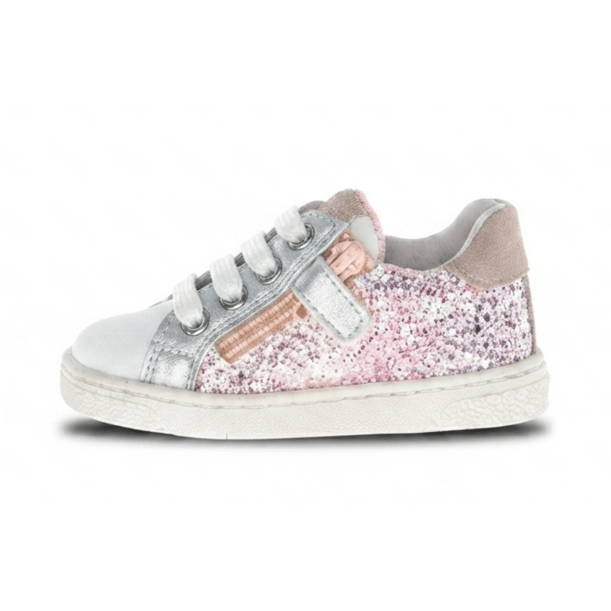 Naturino Girls (Sizes 27-33) Pinn Zip Pink Glitter/Silver/Purple Star