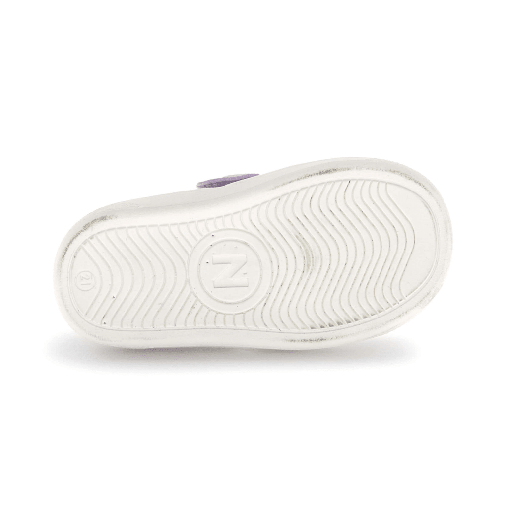 Naturino Girls (Sizes 28-34) Pinn Zip White Leather/Purple Suede/Pink Glitter