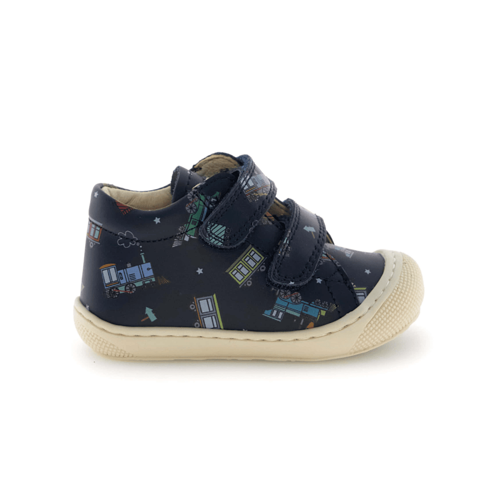 Naturino Toddlers Cocoon VL Navy Train Print Velcro