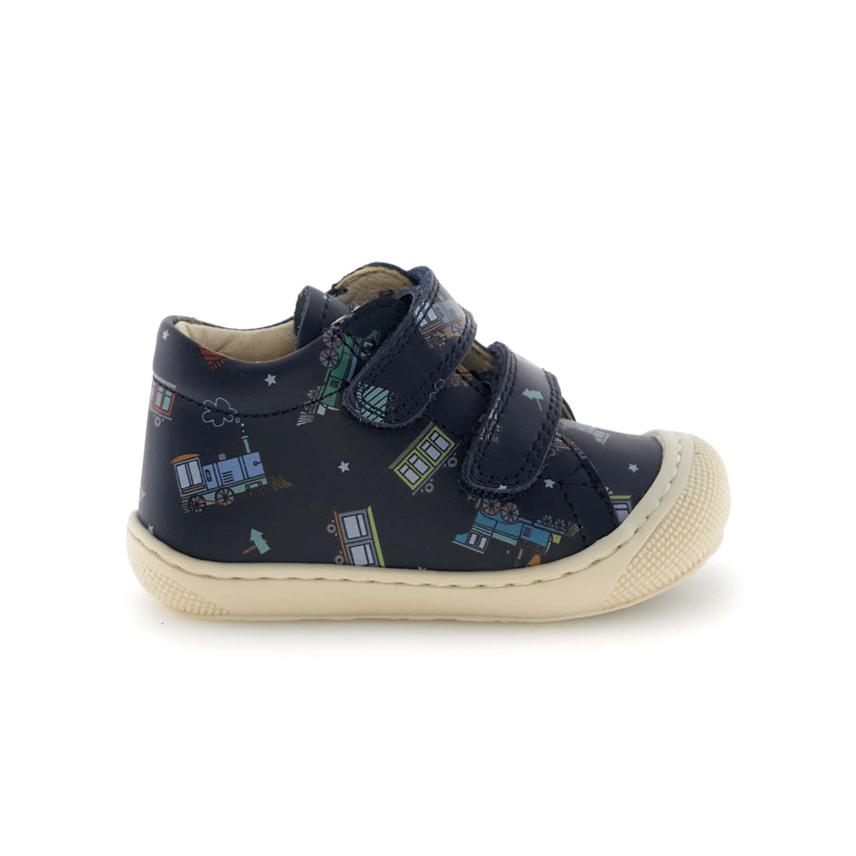 Naturino Toddlers Cocoon VL Navy Train Print Velcro