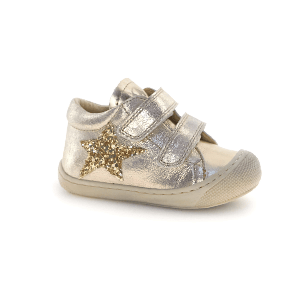 Naturino Toddlers (Sizes 19-23) Kolde VL Platinum Leather/Gold Glitter Star