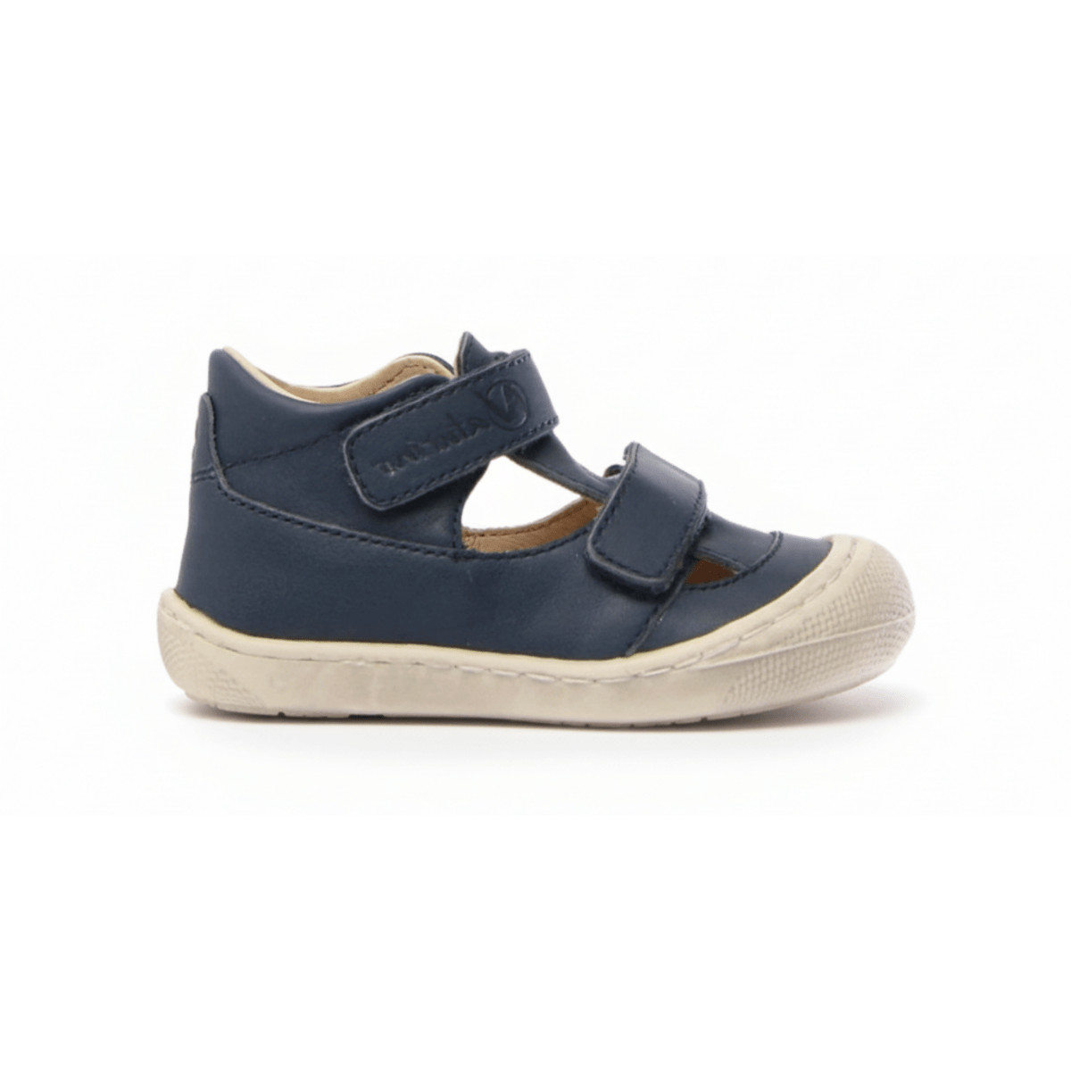 Naturino Toddlers (Sizes 19-23) Puffy Navy Leather Open T-Strap
