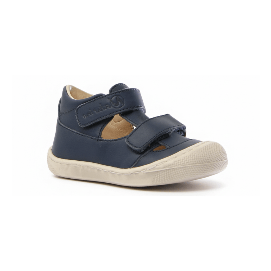 Naturino Toddlers (Sizes 19-23) Puffy Navy Leather Open T-Strap