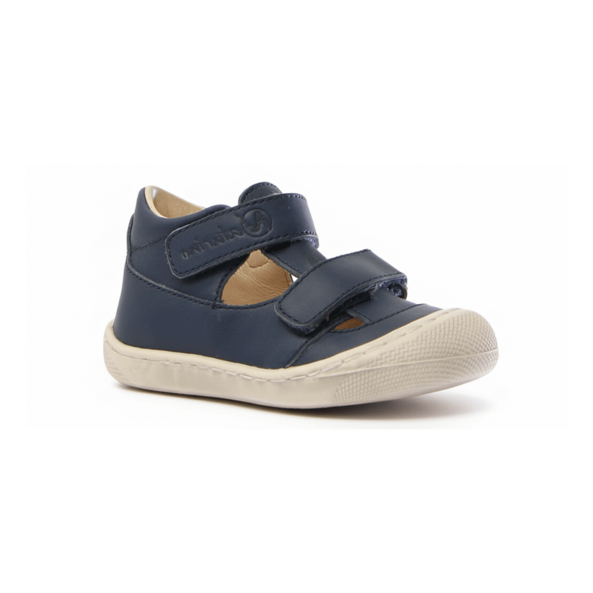 Naturino Toddlers (Sizes 19-23) Puffy Navy Leather Open T-Strap
