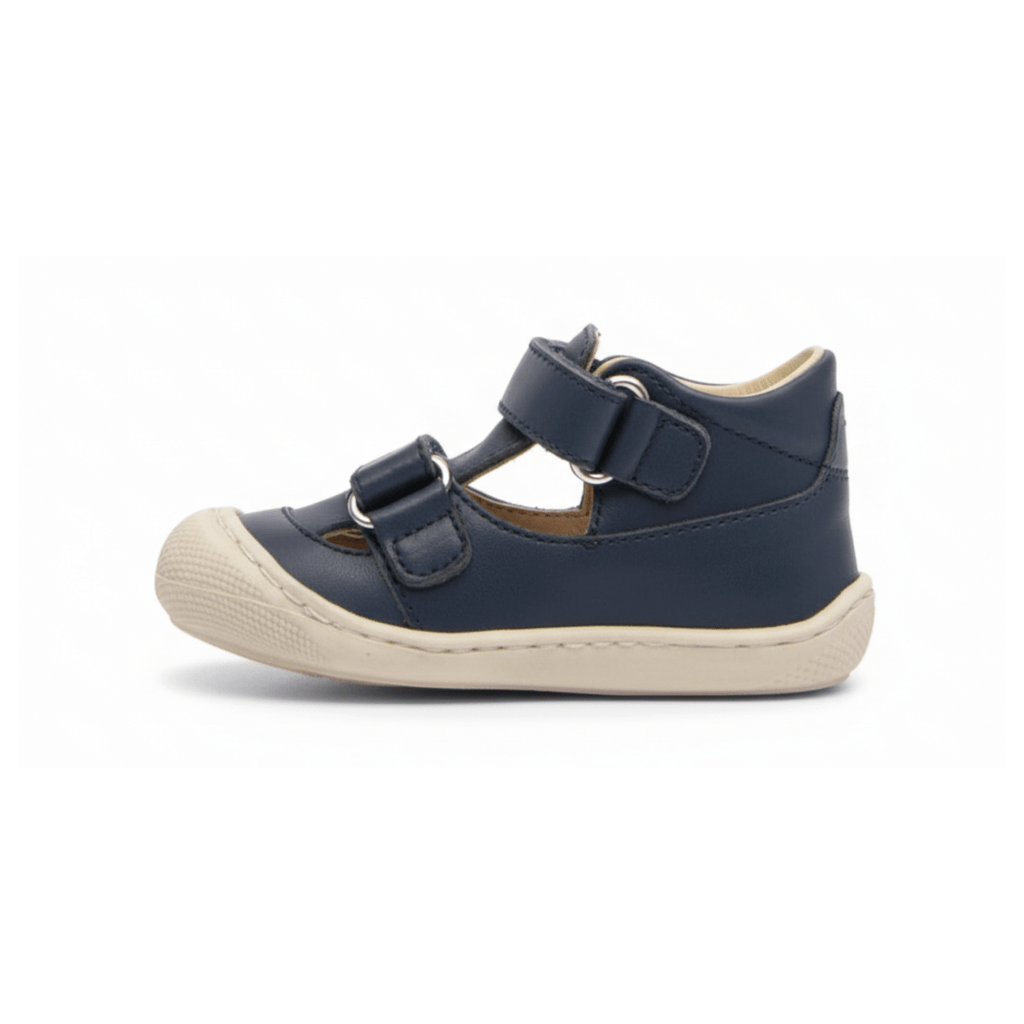 Naturino Toddlers (Sizes 19-23) Puffy Navy Leather Open T-Strap