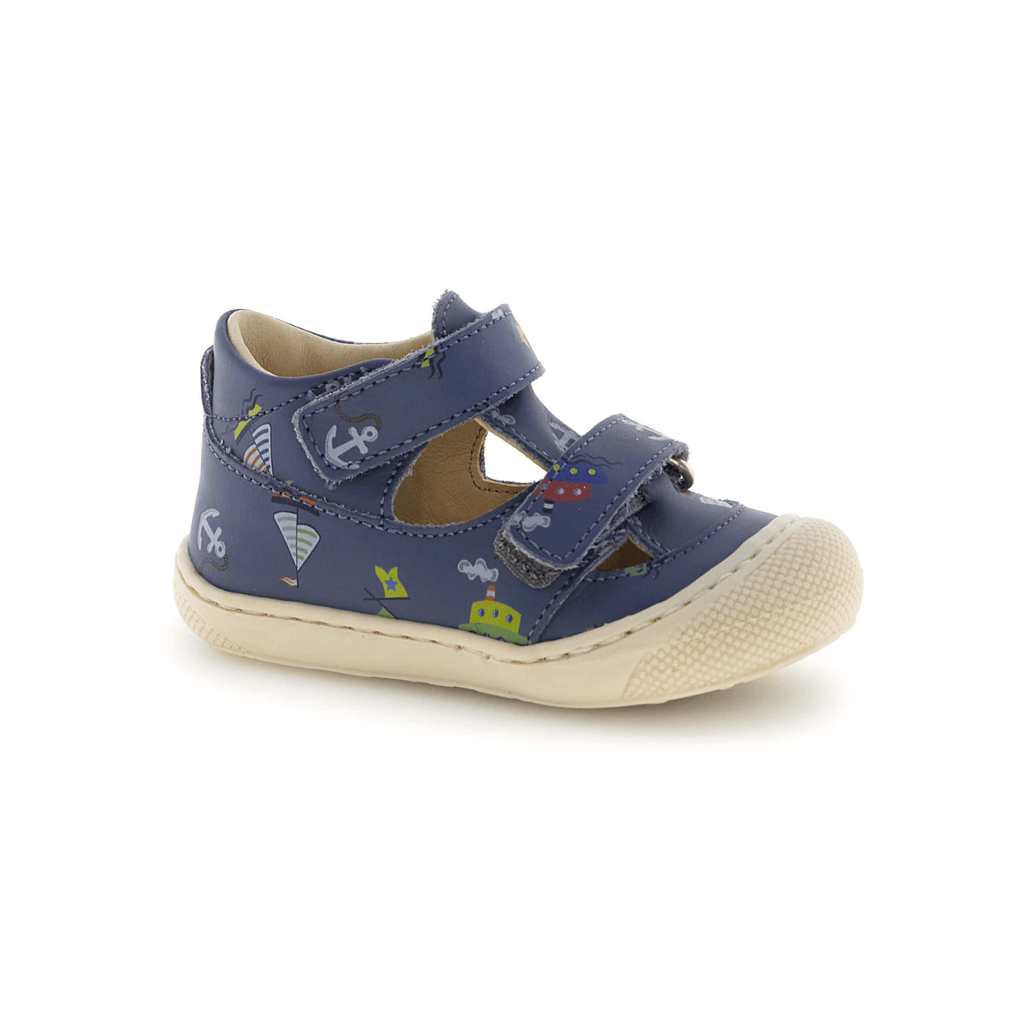 Naturino Toddlers (Sizes 20-23) Puffy Navy Nautical Open T-Strap