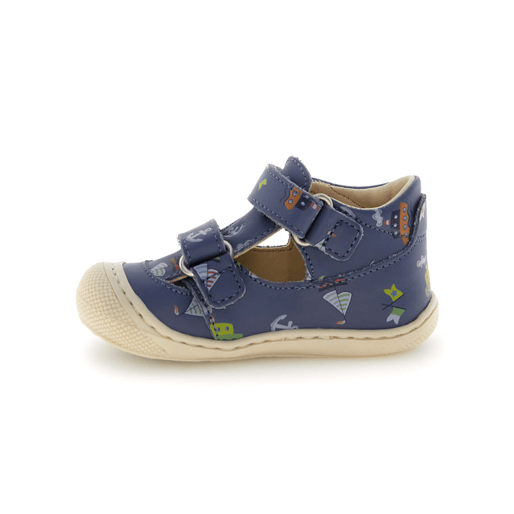 Naturino Toddlers (Sizes 20-23) Puffy Navy Nautical Open T-Strap