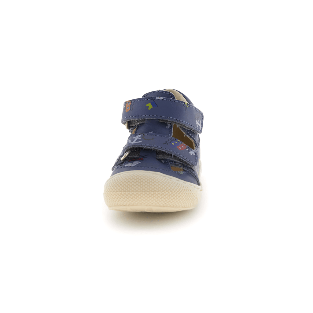 Naturino Toddlers (Sizes 20-23) Puffy Navy Nautical Open T-Strap