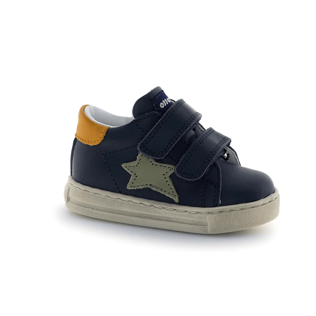 Naturino Toddlers (Sizes 21-26) Sasha VL Olive Star/Navy Leather