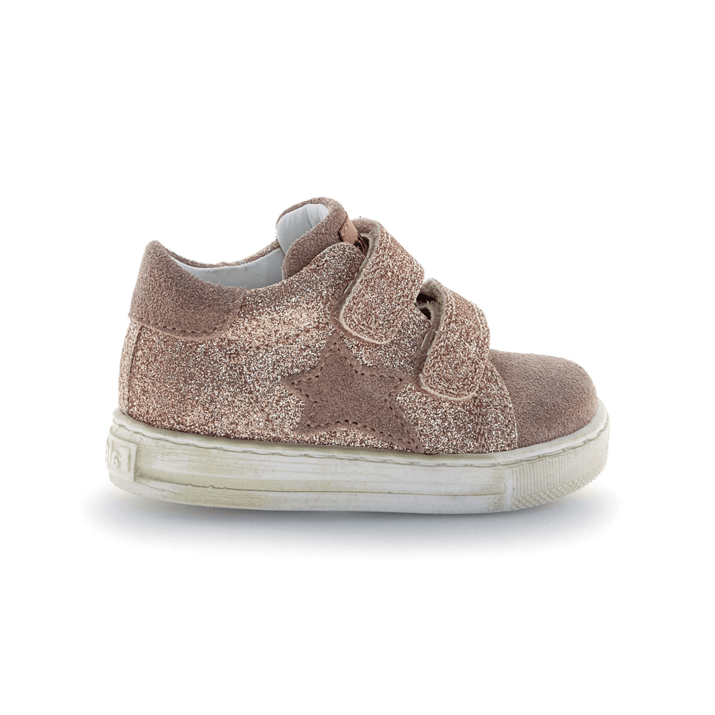 Naturino Toddlers (Sizes 21-26) Sasha VL Rose Gold Glitter/Pink Suede Star